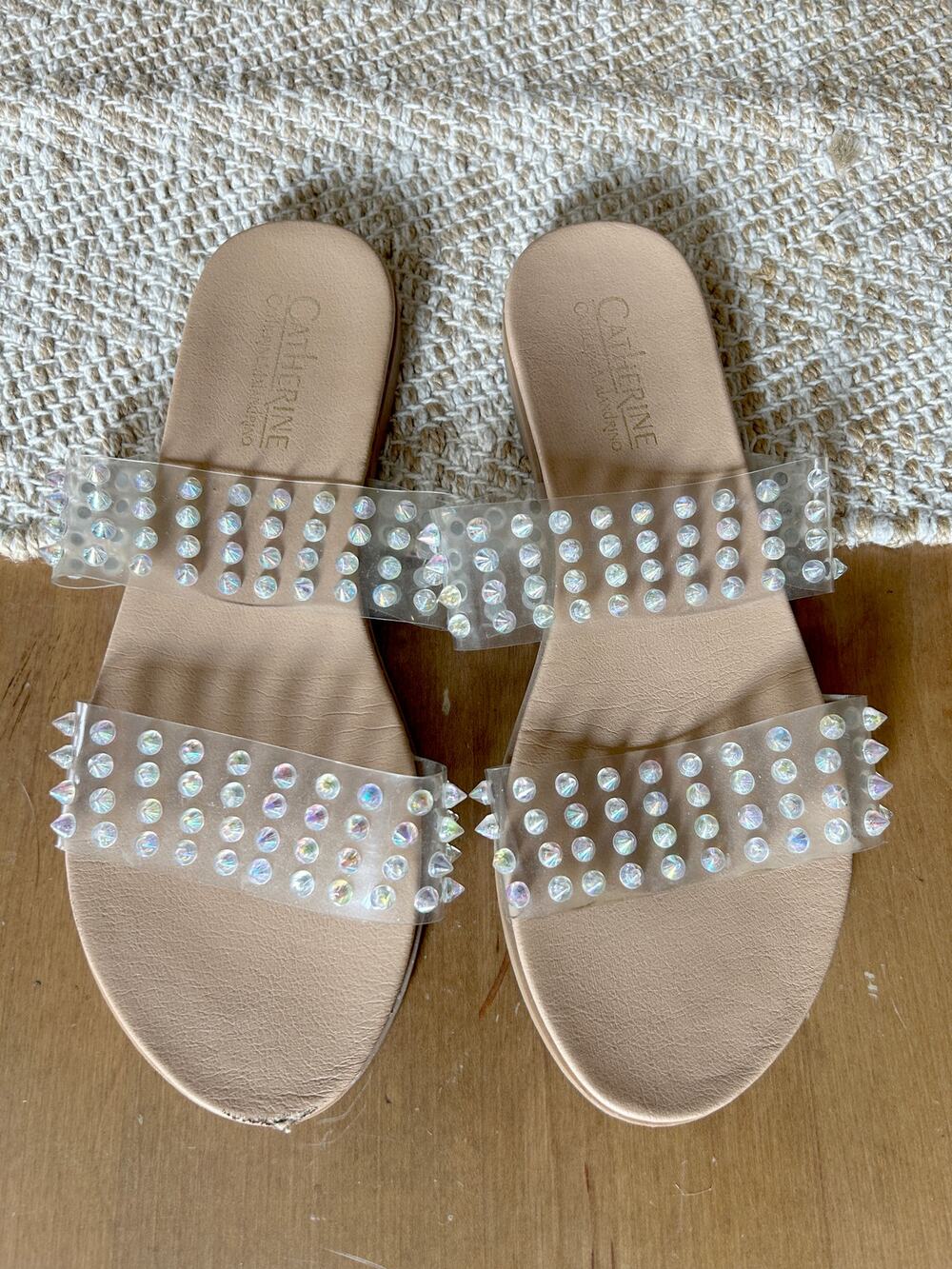 Catherine Malandrino Size 8 Jelly Spike Sandals Great for Pool or Beach